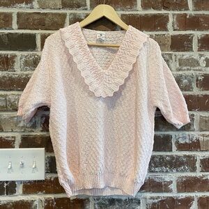 Vintage knit top in pale pink